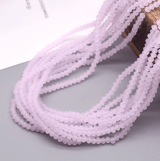 2*3mm Opal Pink MATTE Rondelle Beads (~175 pcs) Rondelle Beads