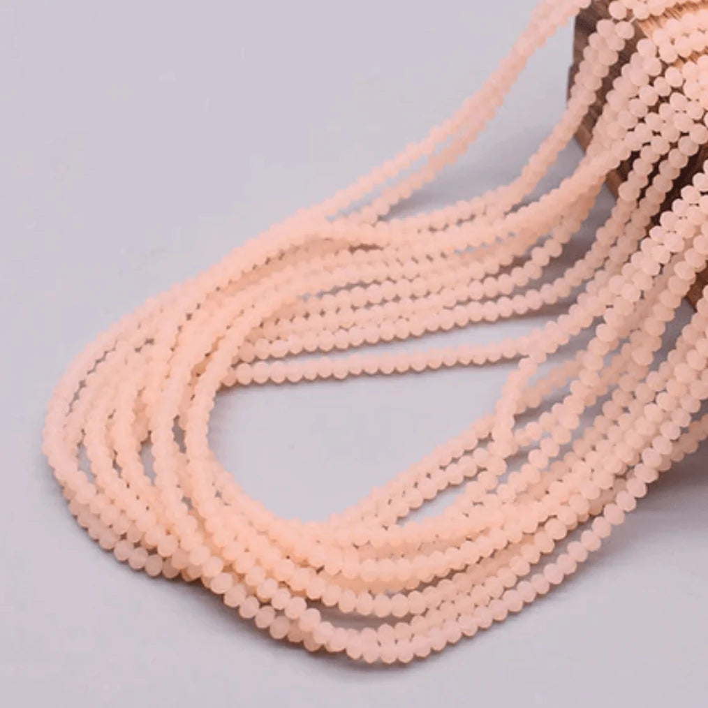 Sundaylace Creations & Bling Rondelle Beads 2*3mm Peach Pink MATTE Rondelle Beads (~175 pcs)