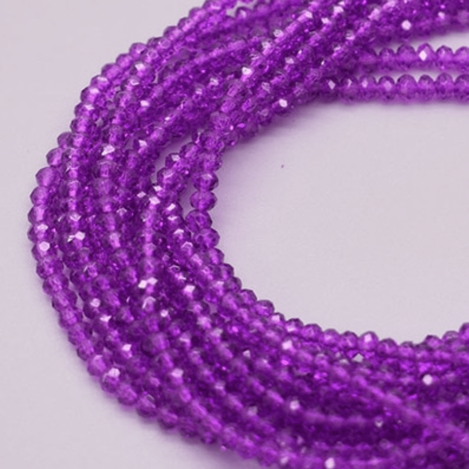 Sundaylace Creations & Bling Rondelle Beads 2*3mm Purple Luster Transparent Glass Rondelle Beads *Loose ~170 pcs*