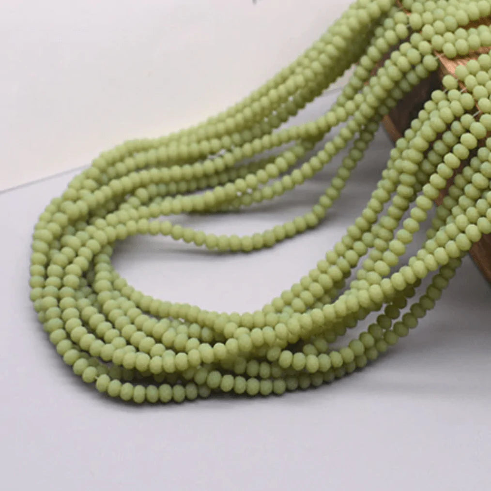 Sundaylace Creations & Bling Rondelle Beads 2*3mm Sage Green MATTE Rondelle Beads