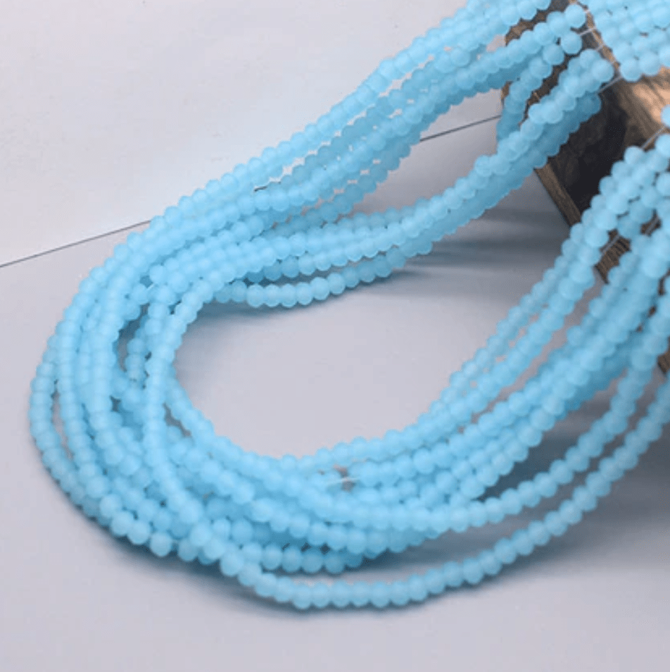 2*3mm Sky Light Blue MATTE Rondelle Beads (~175 pcs) Rondelle Beads