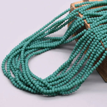 Sundaylace Creations & Bling Rondelle Beads 2*3mm Teal Emerald Green MATTE Rondelle Beads (~175 pcs)