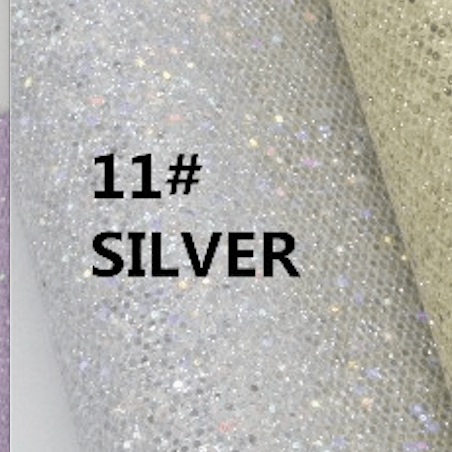 Leatherette Basics Silver Glitter 20*22cm Glitter Small grid Mermaid Texture Leatherette, Sold in sheet