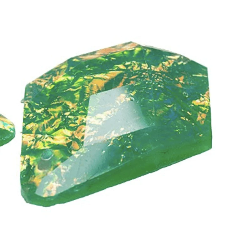 Sundaylace Creations & Bling Resin Gems 20*28mm Emerald Green Opal Mixed Colours, Coffin Drop Shape Dichroic Style, Sew on, Resin Gem