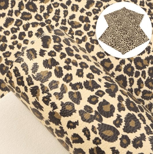 Sundaylace Creations & Bling Basics 20*30cm Animal Print Brown-Tan Smooth Printed Finish, Long Leatherette Sheets