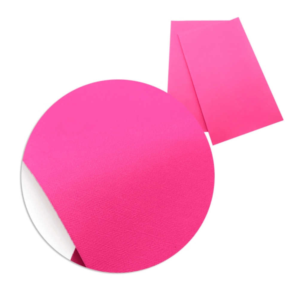 Leatherette Basics Neon Pink Leatherette 20*30cm Highlighter Neon Leather Texture Finish, Long Leatherette Sheet