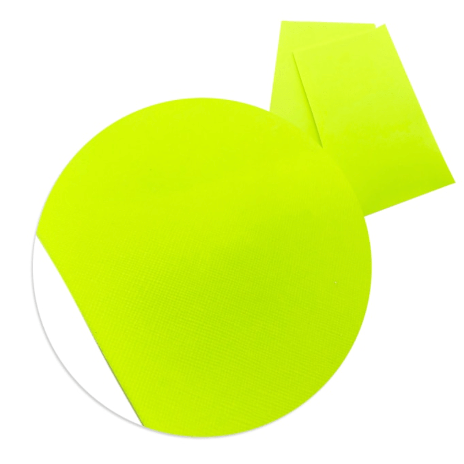 Leatherette Basics Neon Yellow Sun Glow Leatherette 20*30cm Highlighter Neon Leather Texture Finish, Long Leatherette Sheet