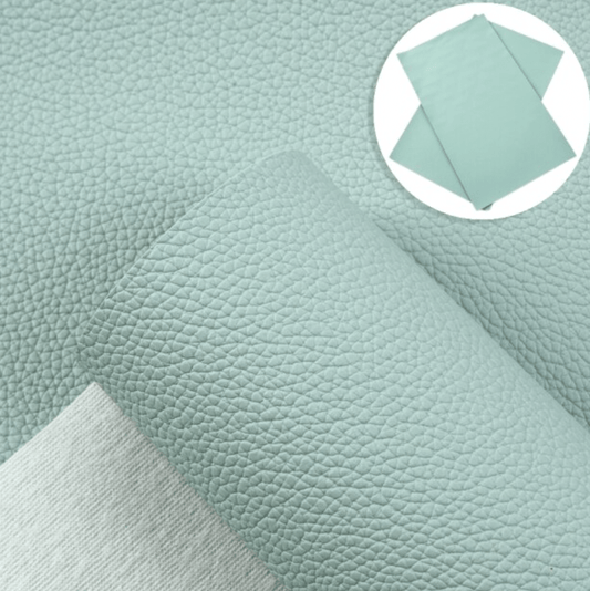 Leatherette Basics Sage Muted Mint 20*30cm Sage-Robin Egg-Mint Turquoise Green Faux Leather Texture Finish, Leatherette Sheet
