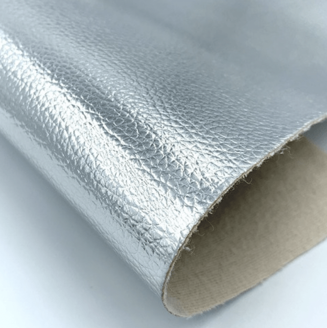 Leatherette Basics Silver Metallic Reflective 20*30cm Silver/ Gold Metallic Faux Leather Texture Finish, Reflective Long Leatherette Sheet