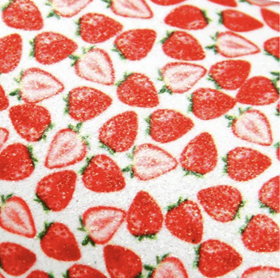 Leatherette Basics 20*30cm Strawberry Glitter Printed Leatherette Sheet, Basics