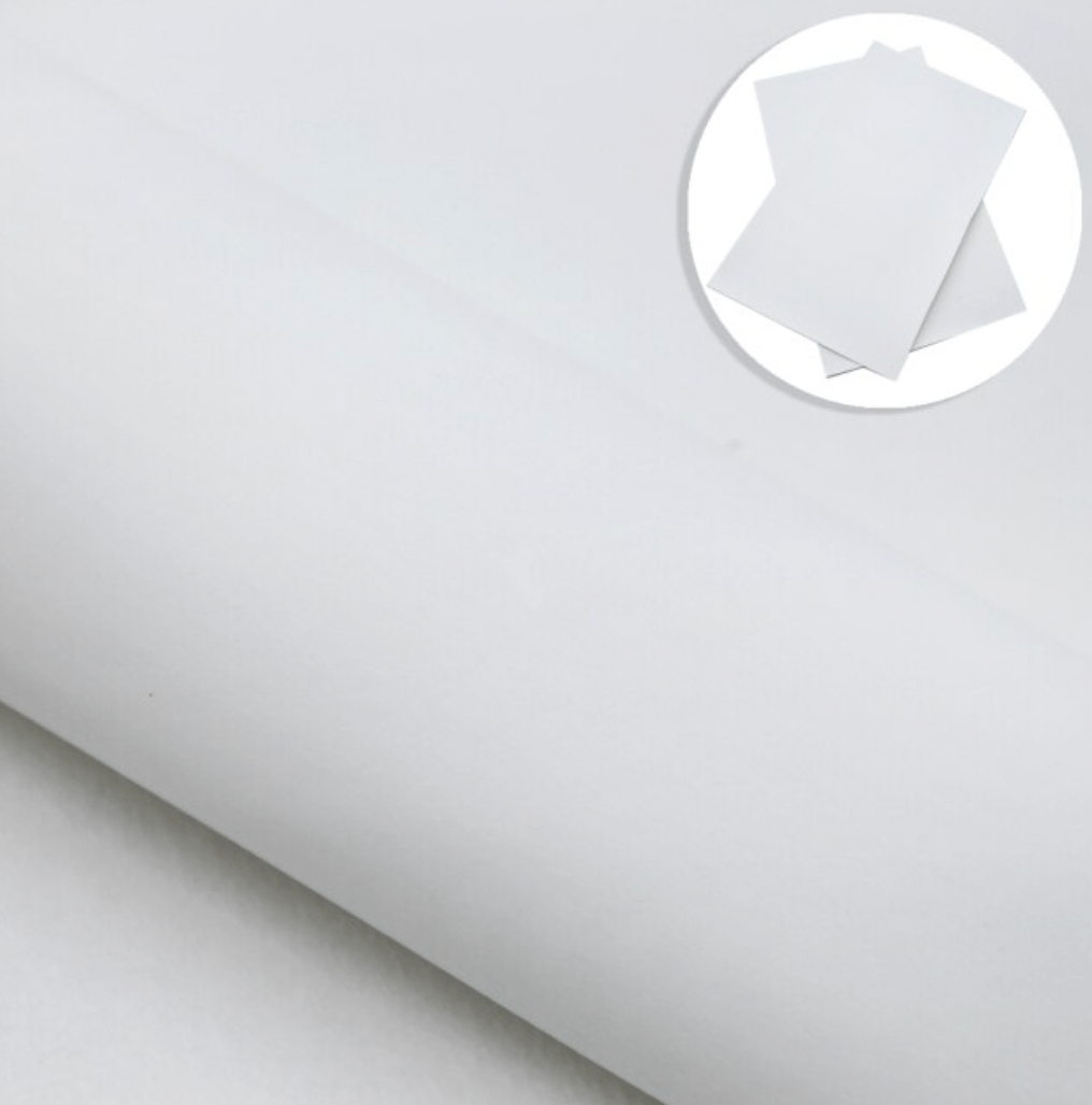 Sundaylace Creations & Bling Basics 20*30cm White MATTE Smooth Texture Finish, Thin Leatherette Sheet