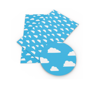 Leatherette Basics 20*33cm Blue Skies with Clouds Print on Printed Leatherette Sheet