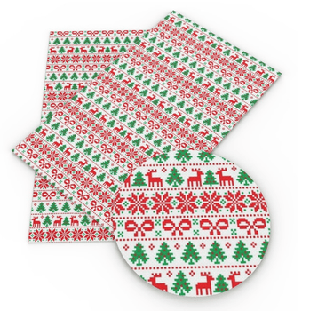 Sundaylace Creations & Bling Basics 20*33cm Christmas Chevron Wrapping Paper Red/Green/White on Printed Long Leatherette Sheet, Basics