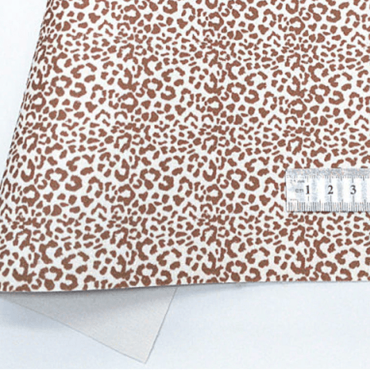 Leatherette Basics 20*33cm Coffee Tan & Ivory Animal Print Glitter Faux Leather Texture, Long Leatherette Sheet Basics