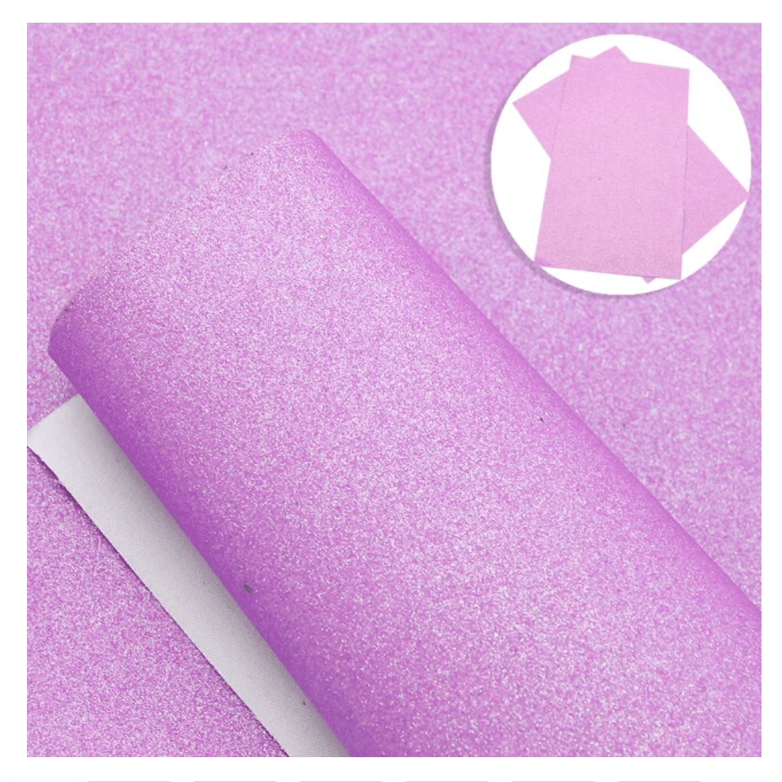 Sundaylace Creations & Bling Basics Orchid Purple-Pink Glitter 20*33cm Easter Fine Glitter Pastel Thin Long Leatherette Sheet, Basics