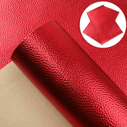 Leatherette Basics 20*33cm Metallic Red Leather Texture Long Leatherette Sheet, Basics