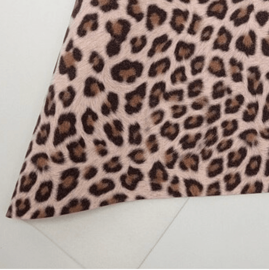 20*33cm Pink and Brown Animal Print on Printed Leatherette Sheet Basics