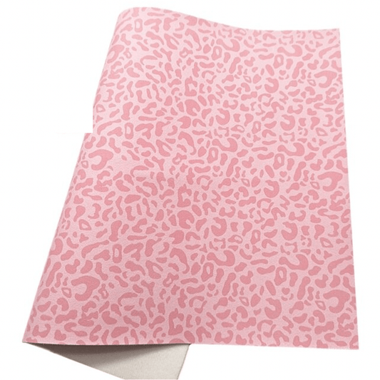 Leatherette Basics 20*33cm Pink Leopard Suede Printed Long Leatherette Sheet Basics