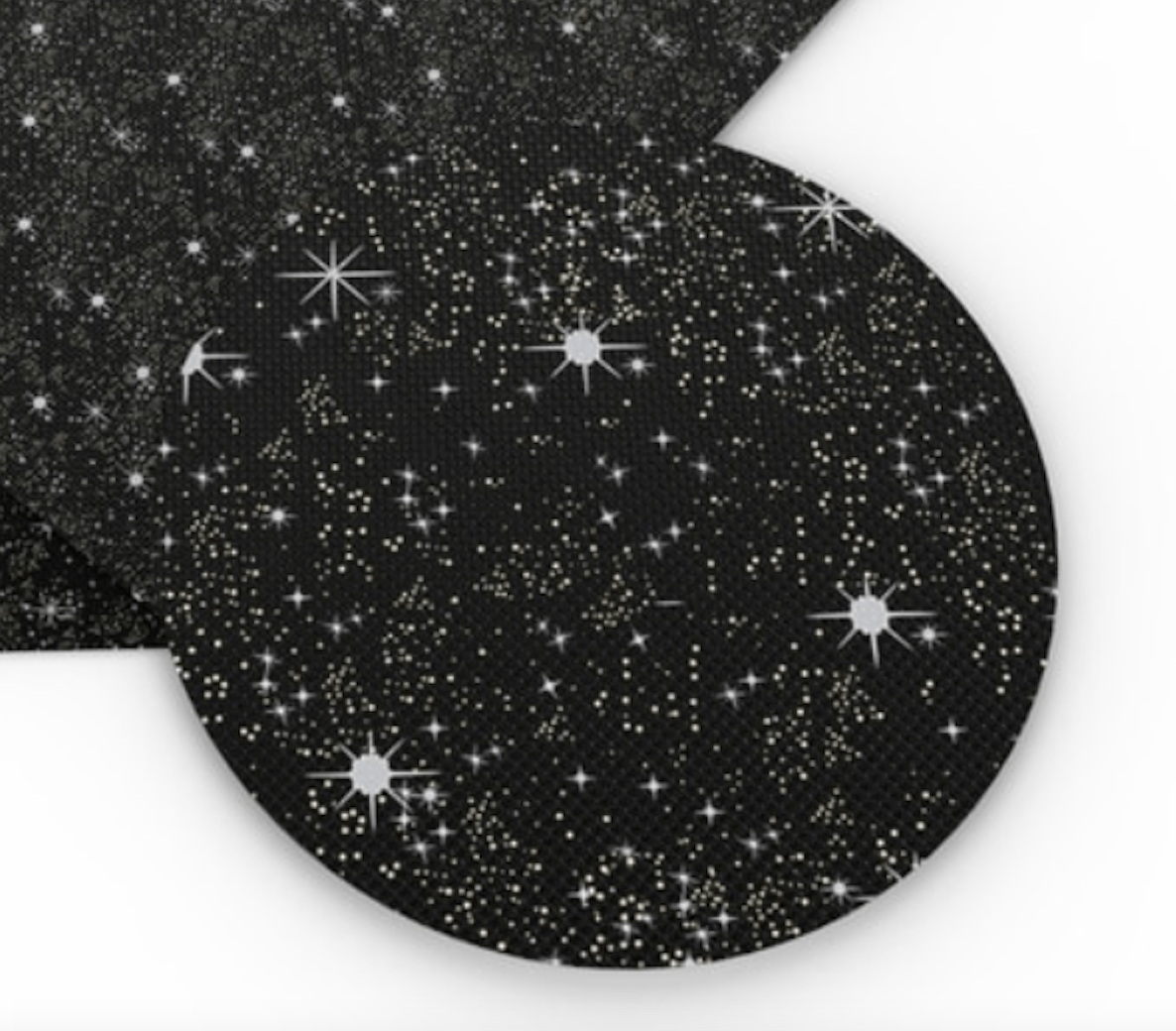 Leatherette Basics 20*33cm Starry Night Sky Black and White Printed Long Leatherette Sheet, Basics