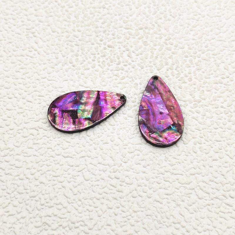 Sundaylace Creations & Bling Resin Gems Pink Abalone Shell Drop 20*35mm Mixed Abalone Shell Print Gem Rounded Teardrop, one hole, Acrylic Resin Gems