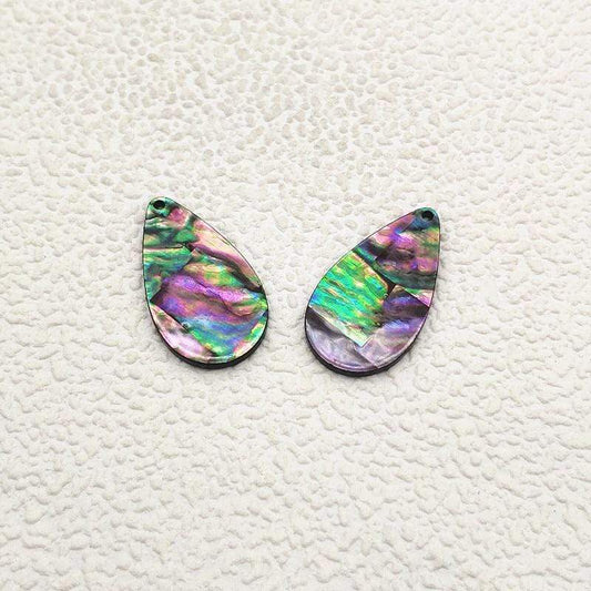 Sundaylace Creations & Bling Resin Gems Mint Green/Turquoise Abalone Shell Drop 20*35mm Mixed Abalone Shell Print Gem Rounded Teardrop, one hole, Acrylic Resin Gems