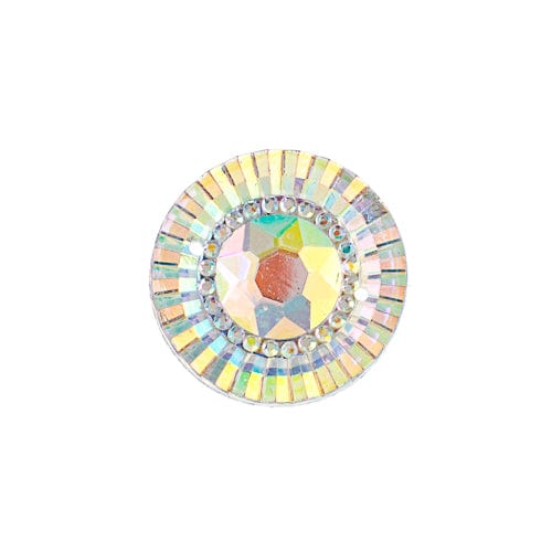 John Beads Resin Gems 20mm Crystal AB Piiki Stone Round, Sew-on, Resin Gem
