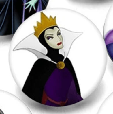 Sundaylace Creations & Bling Resin Gems 20mm Evil Queen Cartoon Villain Halloween Character Round Acrylic Printed Resin Gem (Sold in Pair)