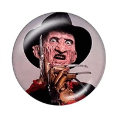 Sundaylace Creations & Bling Resin Gems 20mm Freddy Villain Halloween Character Round Acrylic Printed Resin Gem (Sold in Pair)