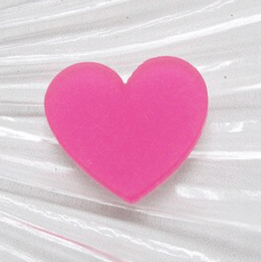 Sundaylace Creations & Bling Dark Pink 20mm Frosted Matte Acrylic Heart, Glue on, Resin Gems (Sold in Pair)