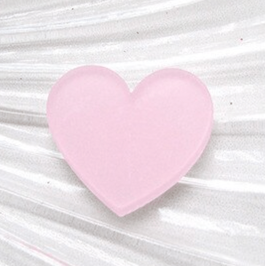 Sundaylace Creations & Bling Light Pink 20mm Frosted Matte Acrylic Heart, Glue on, Resin Gems (Sold in Pair)