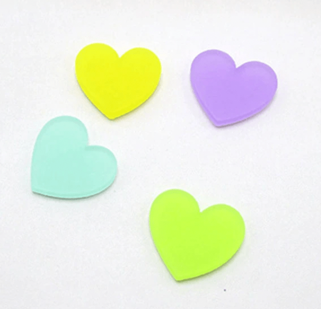 Sundaylace Creations & Bling 20mm Frosted Matte Acrylic Heart, Glue on, Resin Gems (Sold in Pair)