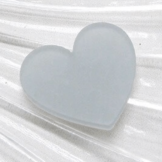 Sundaylace Creations & Bling Grey 20mm Frosted Matte Acrylic Heart, Glue on, Resin Gems (Sold in Pair)