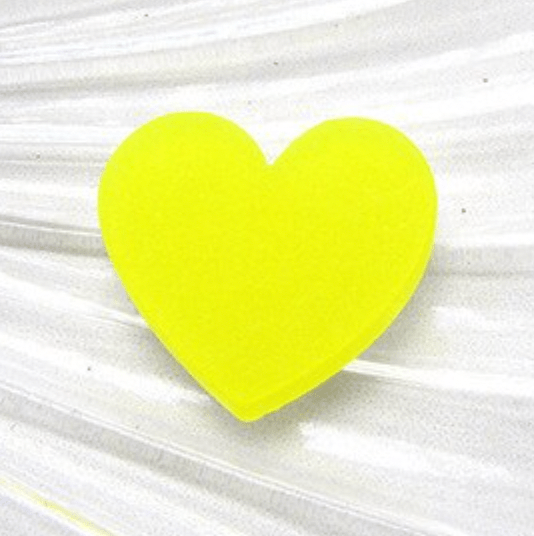 Sundaylace Creations & Bling Yellow 20mm Frosted Matte Acrylic Heart, Glue on, Resin Gems (Sold in Pair)