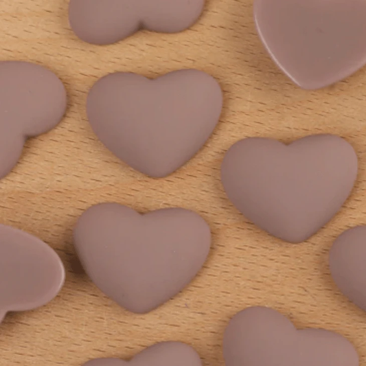 Sundaylace Creations & Bling Resin Gems Mauve Heart 20mm HEART Shaped Matte Rubber Gems, Glue on, Matte Resin Gems