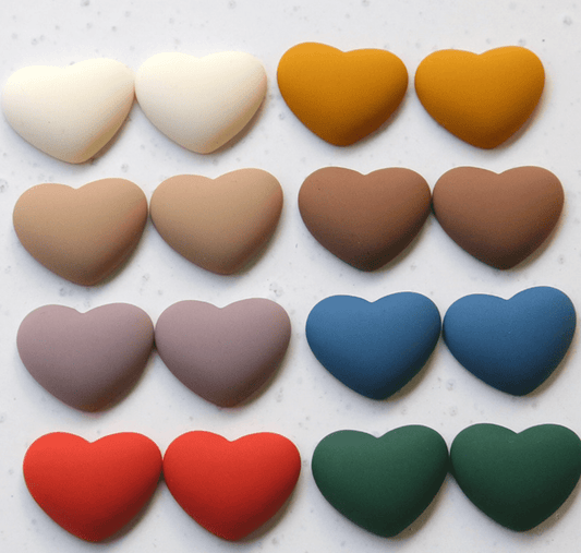Sundaylace Creations & Bling Resin Gems 20mm HEART Shaped Matte Rubber Gems, Glue on, Matte Resin Gems