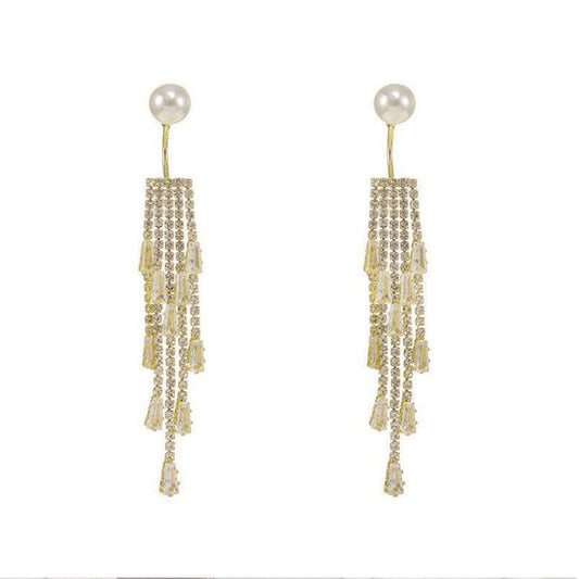 Sundaylace Creations & Bling Earring Findings 20mm Pearl stud with Rhinestones with gems Tassel Ear nuts, Earring Findings, Basics *Sold in pair* (Sold in Pair)