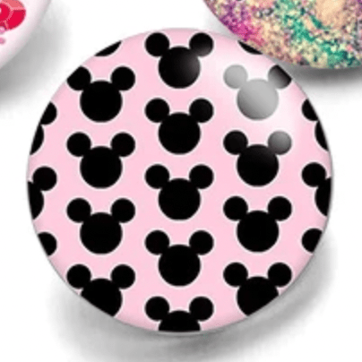 Sundaylace Creations & Bling Resin Gems 18mm Pink and Black Mickey Ears Acrylic, Glue on, Resin Gems (Sold in Pair)