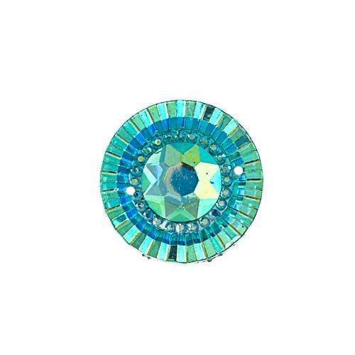 John Beads Resin Gems 20mm Turquoise AB Piiki Stone Round, Sew-on, Resin Gem