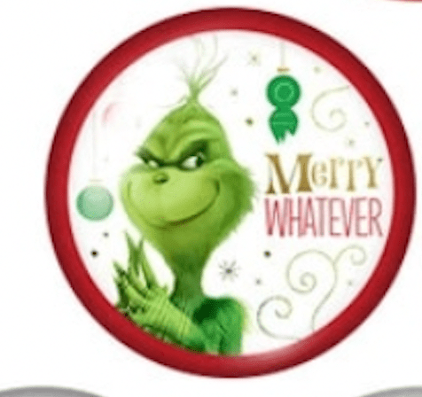 Sundaylace Creations & Bling Resin Gems Merry Whatever with Grinch smile white background 20mm Various Grinch Printed Round Dome, Glue on, Acrylic Resin Gem