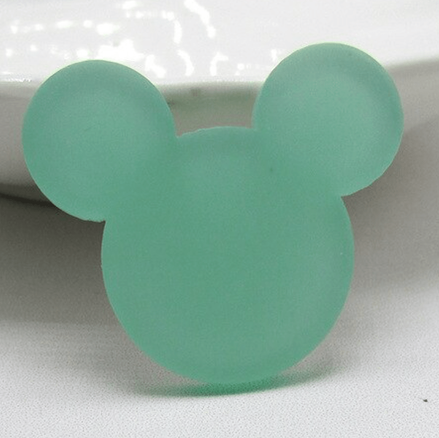 Sundaylace Creations & Bling Resin Gems Frosted Green (Sea foam Mint) 22*32mm Frosted Matte Pastel Animal Ears Shaped, Glue on, Large Resin Gem (Sold in Pair)