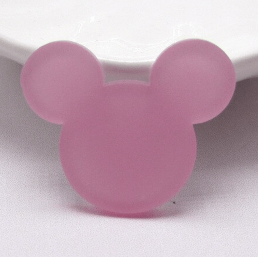 Sundaylace Creations & Bling Resin Gems Frosted Pink 22*32mm Frosted Matte Pastel Animal Ears Shaped, Glue on, Large Resin Gem (Sold in Pair)