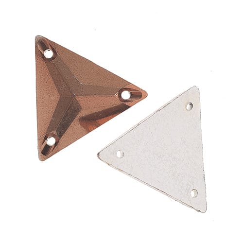 Sundaylace Creations & Bling Resin Gems 22mm Copper-Rose Gold Vintage Metallic Triangle, Sew on, Resin Gems