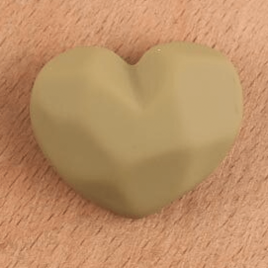 Sundaylace Creations & Bling Resin Gems Olive Sage Heart 22mm Matte Tumbled Heart Shaped Gem, Glue on, Resin Gem
