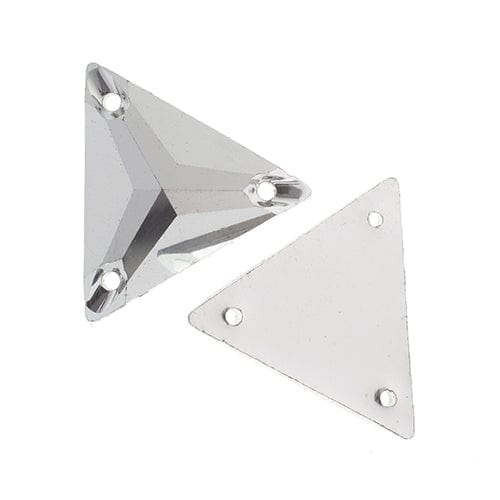 Sundaylace Creations & Bling Resin Gems 22mm Silver Vintage Metallic Triangle, Sew on, Resin Gems