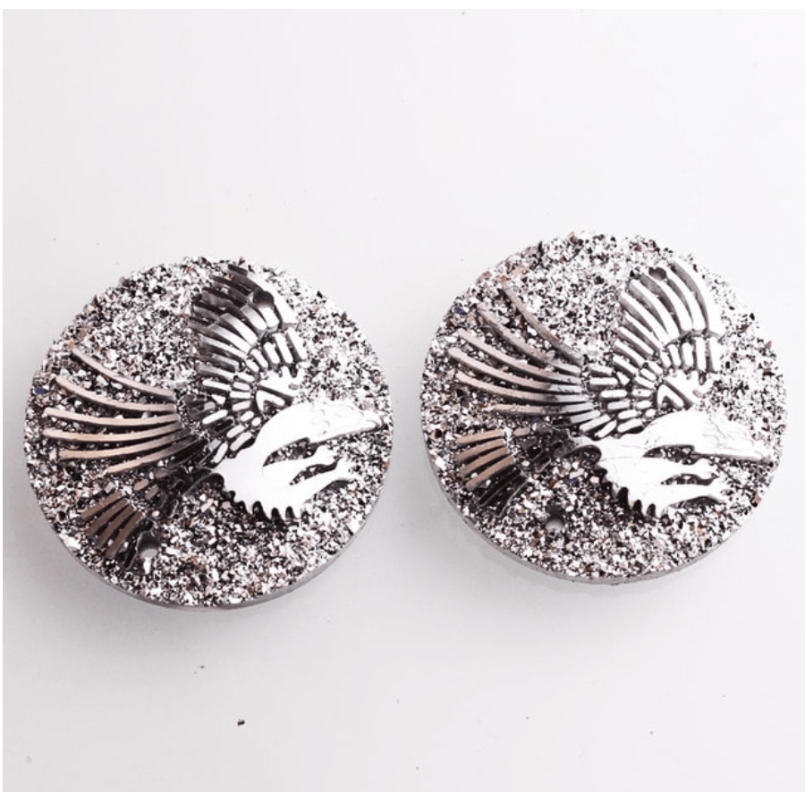 Sundaylace Creations & Bling Resin Gems 25mm Eagle Bird Pattern, Sew on, Resin Gem