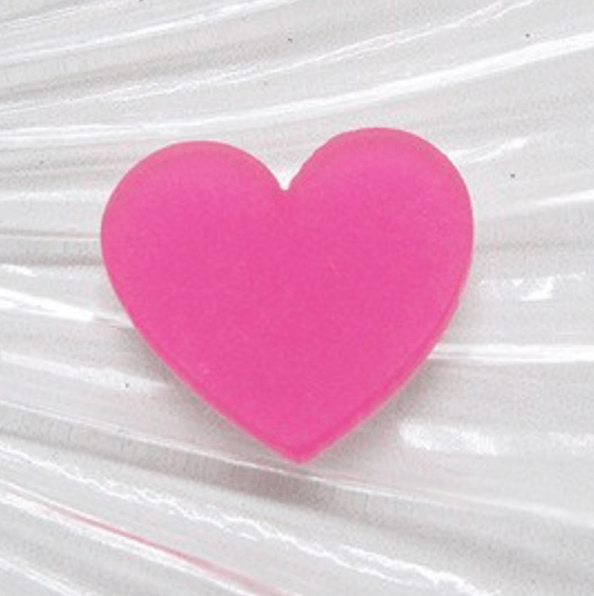 Dark Pink 25mm Frosted Matte Acrylic Heart, Glue on, Resin Gems (Sold in Pair)