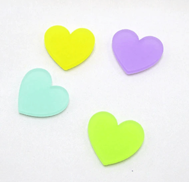 25mm Frosted Matte Acrylic Heart, Glue on, Resin Gems (Sold in Pair)