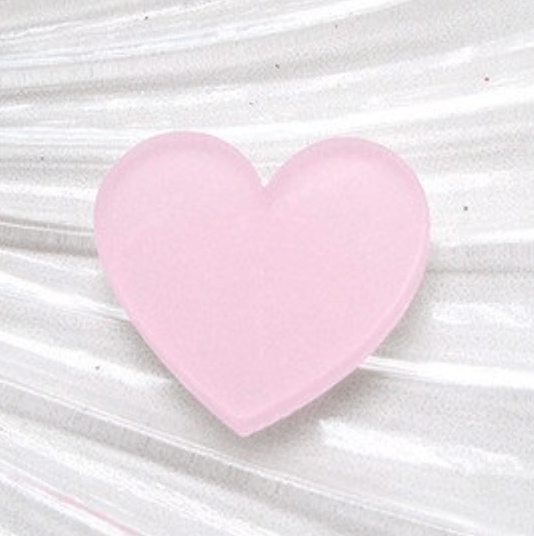 Light Pink 25mm Frosted Matte Acrylic Heart, Glue on, Resin Gems (Sold in Pair)