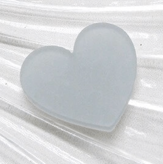 Grey 25mm Frosted Matte Acrylic Heart, Glue on, Resin Gems (Sold in Pair)