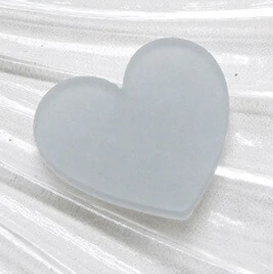 25mm, Grey, Frosted Matte Acrylic Heart, Glue on, Resin Gems, Resin Gem, (Sold in Pair)